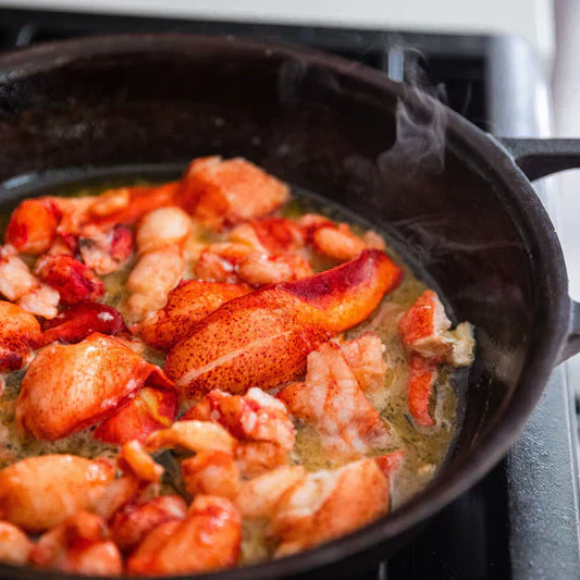 Fresh Maine lobster meat boiling, perfect for easy crockpot lobster breakfast casserole recipes.