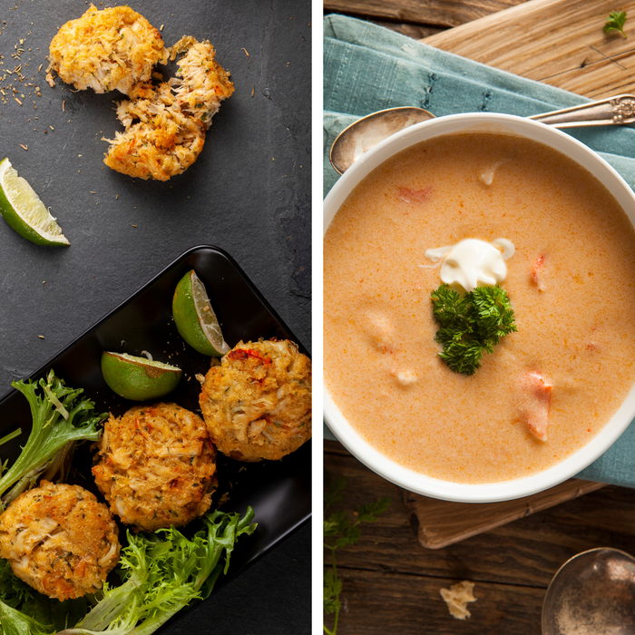 1 Pint Lobster Bisque & 2 Crab Cakes
