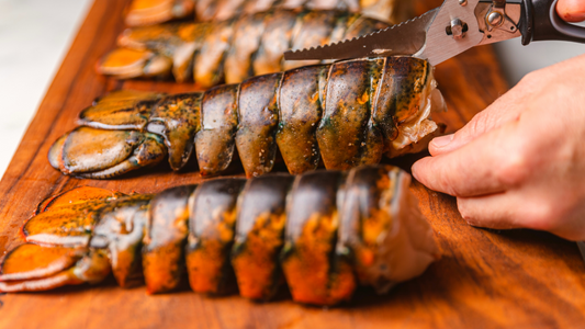 Special Large 5-6 oz. Maine Lobsters Tails 8-Pack with Free Tiger Shrimp + Free Shipping