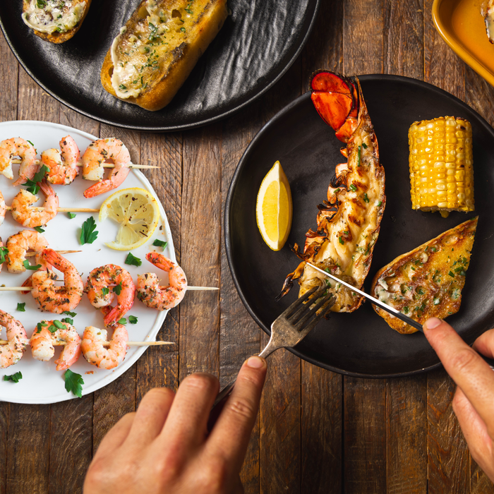 Buy Four 6-7 oz Lobster Tails, Get 1 Pound of Jumbo Shrimp FREE