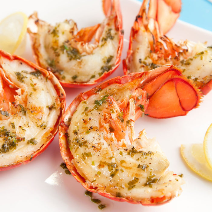 12 Split Maine Lobster Tails with Lemon and Herb Butter