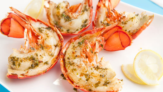 Air Fryer Lobster Tails with Lemon Garlic Butter Dip