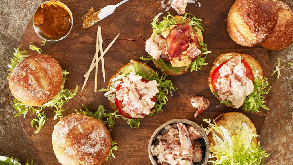 Bacon, Maine Lobster and Tomato Sliders Recipe image by Get Maine Lobster