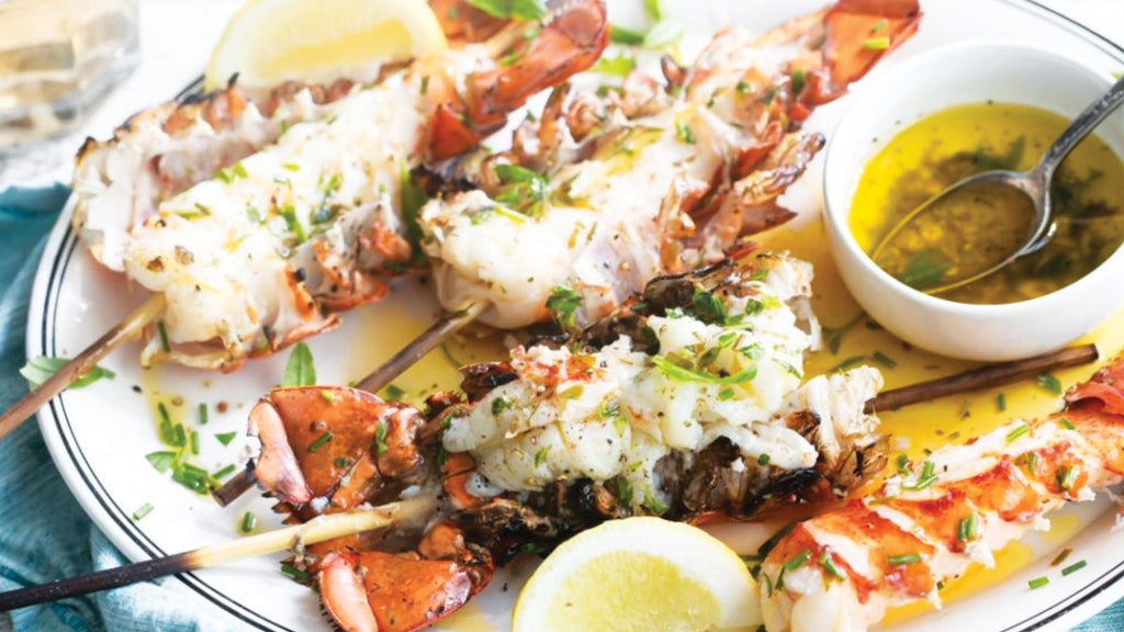 Grilled Maine Lobster Tail Kebabs w/Lemon Herb Butter Recipe image by Get Maine Lobster