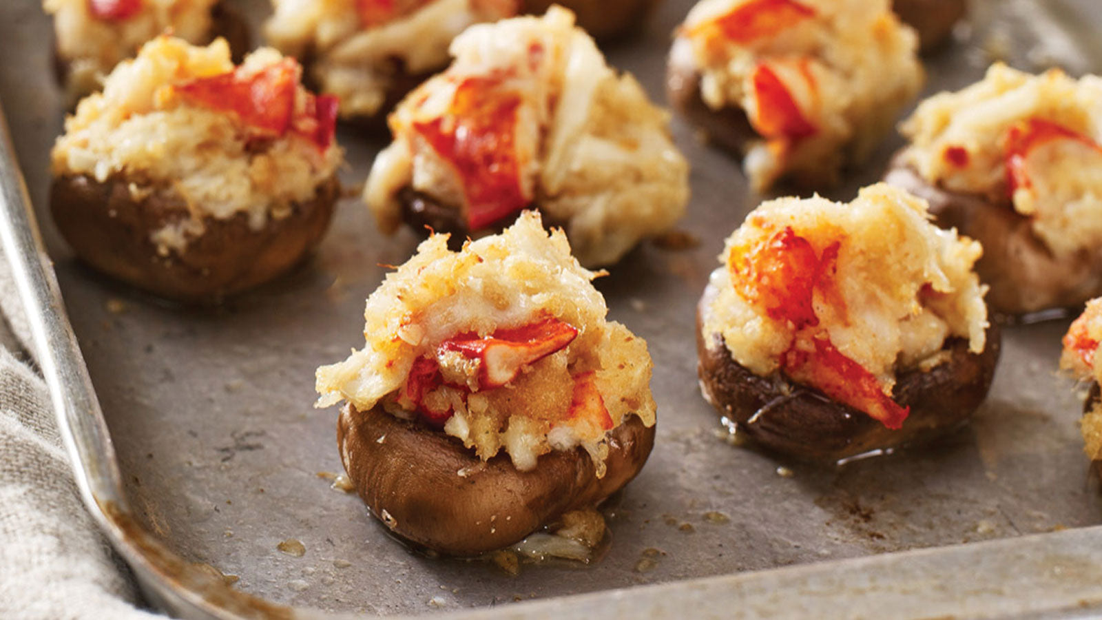 Maine Lobster and Crab Stuffed Mushroom Caps