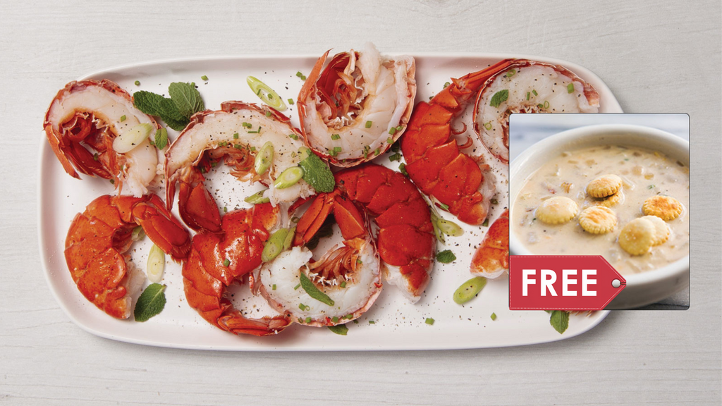 Pre-Split Maine Lobster Tails👉Includes FREE CLAM CHOWDA