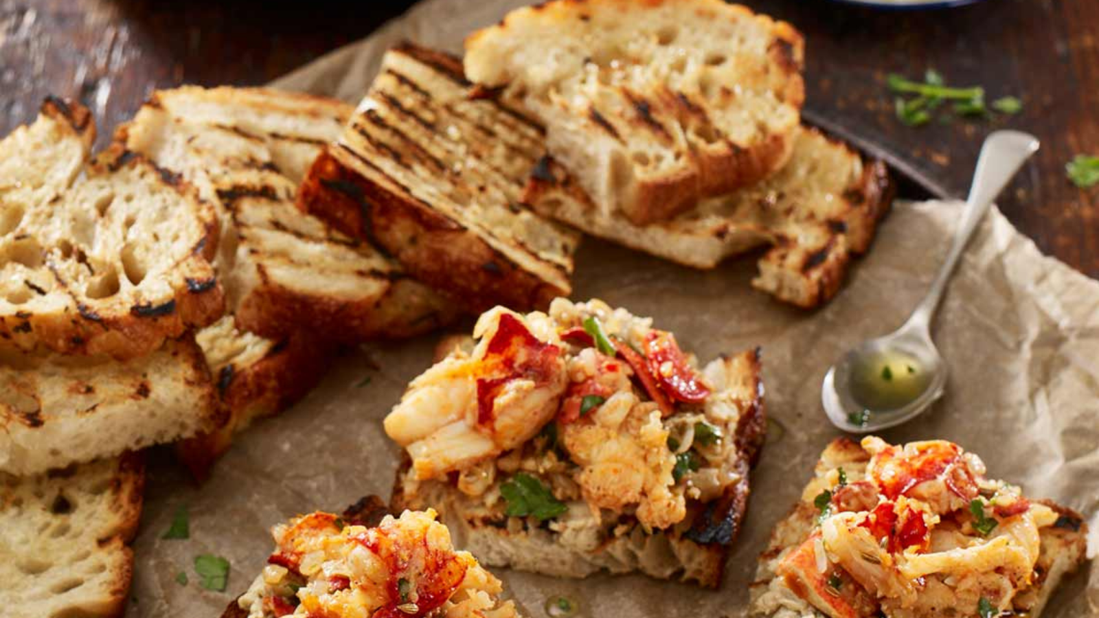 Maine Lobster on Garlic & White Bean Bruschetta Recipe image by Get Maine Lobster