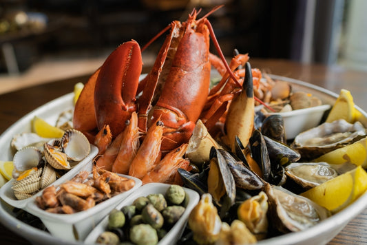 Maine lobster seafood platter variety