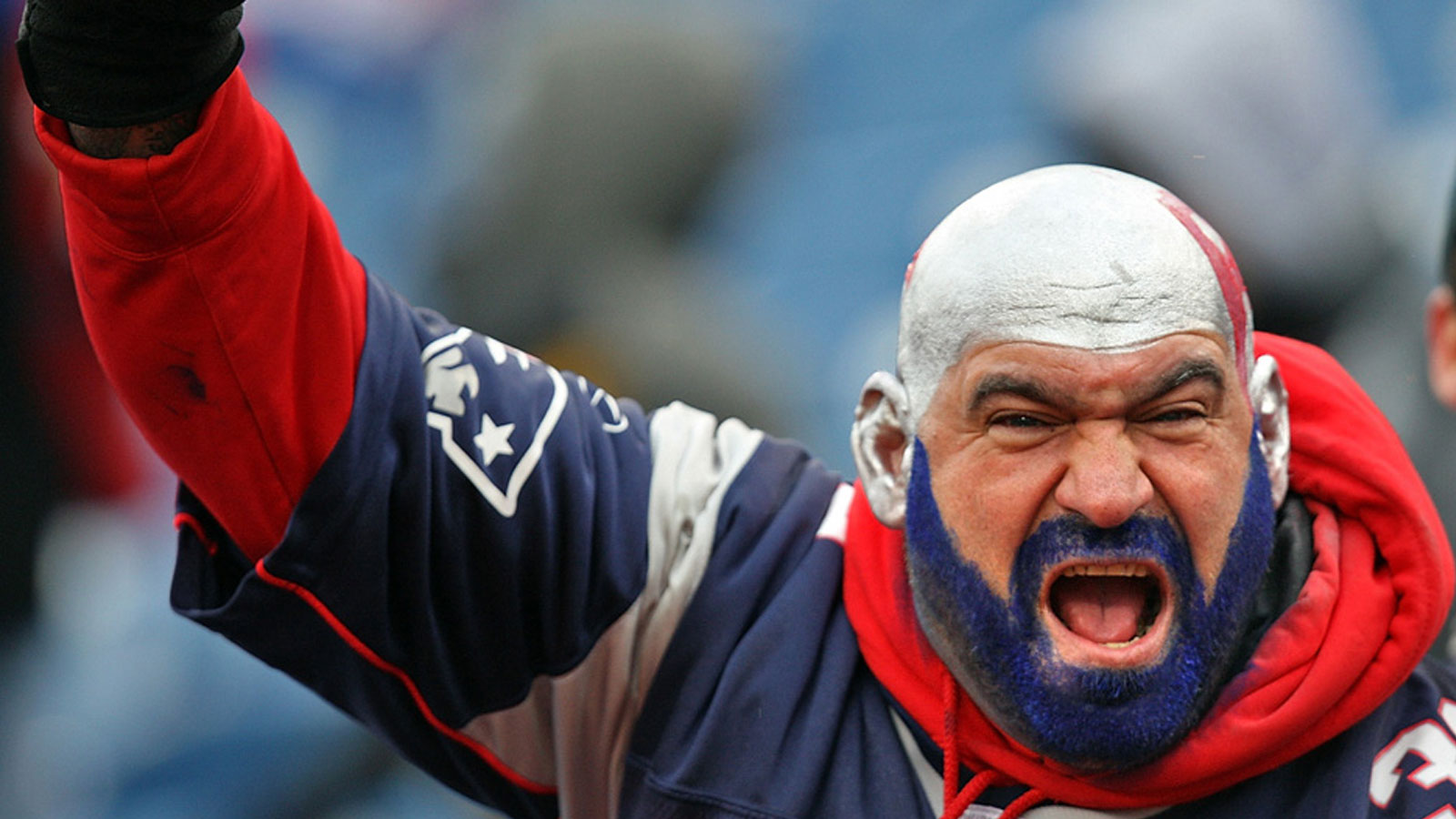 New England Patriots Fan Cheering Intensely