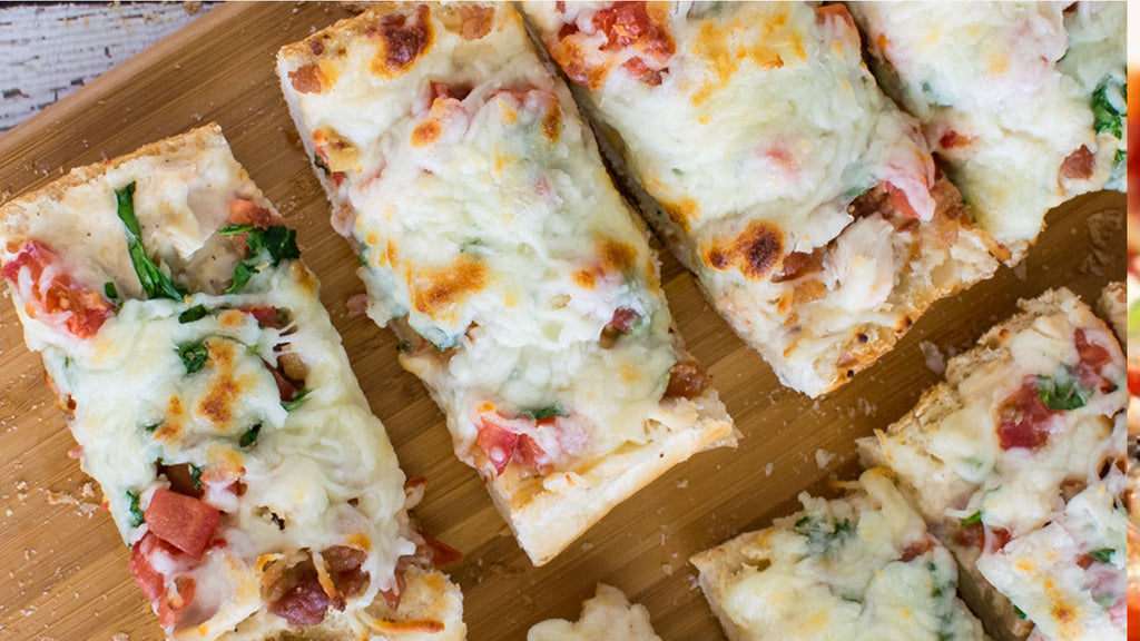 Smokey Bacon, Mushroom and Lobster French Bread Pizza  Recipe image by Get Maine Lobster