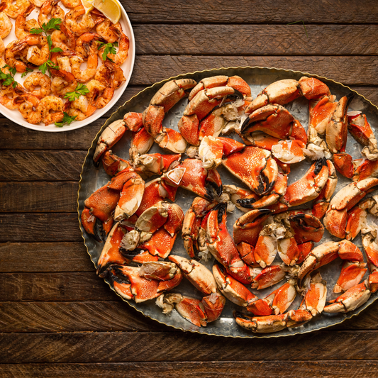Buy Pre-cooked & Triple-scored Jonah Crab Claws (5 LBs), Get 2 LBS Jumbo Shrimp Free