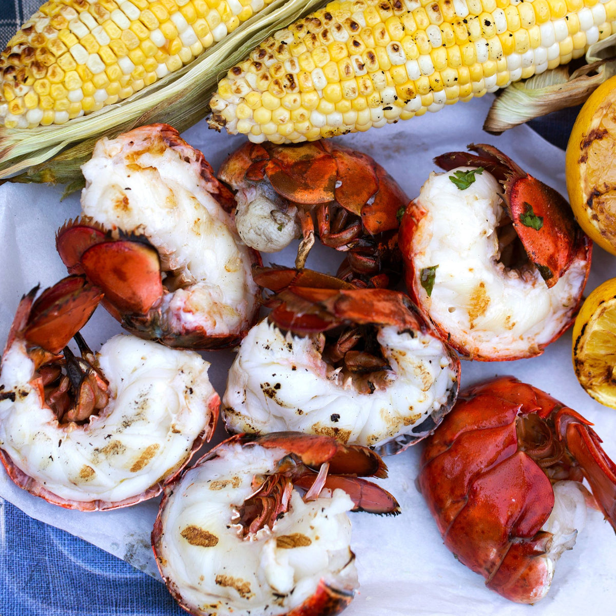 Fresh 5-ounce Maine lobster tail, showcasing its tender texture and rich flavor, perfect for grilling, baking, or a gourmet seafood meal.