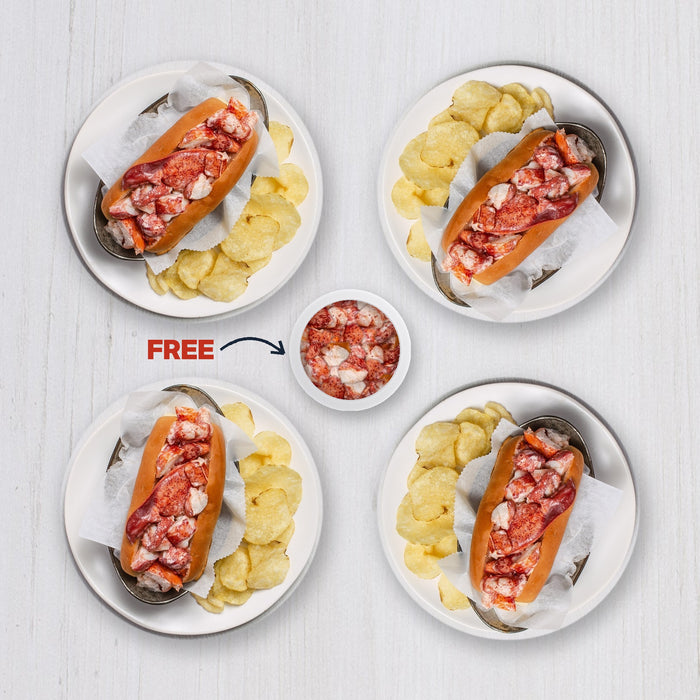 Buy 4 Maine Lobster Rolls, Get 7oz Lobster Meat FREE