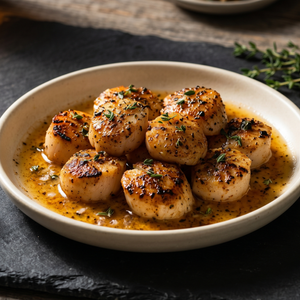 7oz Blackened & Smoke Butter Bay Scallops