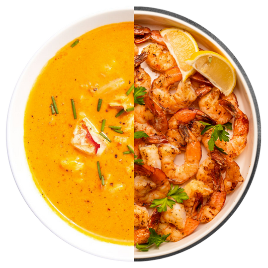 1LB Jumbo Shrimp & 1 Pint Lobster Bisque